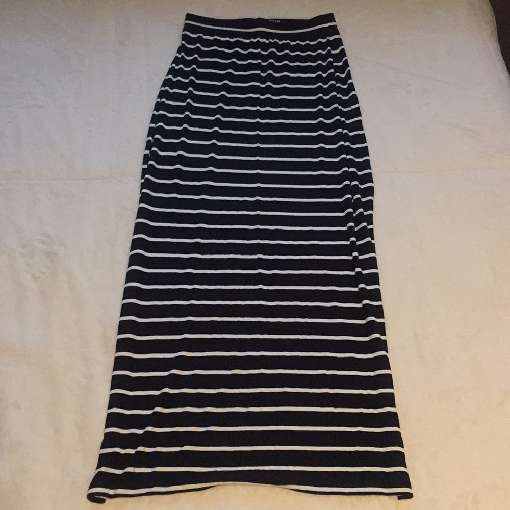 Back with White Stripes Maxi Skirt